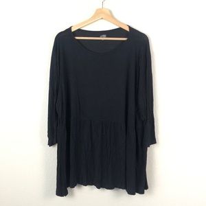 Tickled Teal Black Peplum Tunic